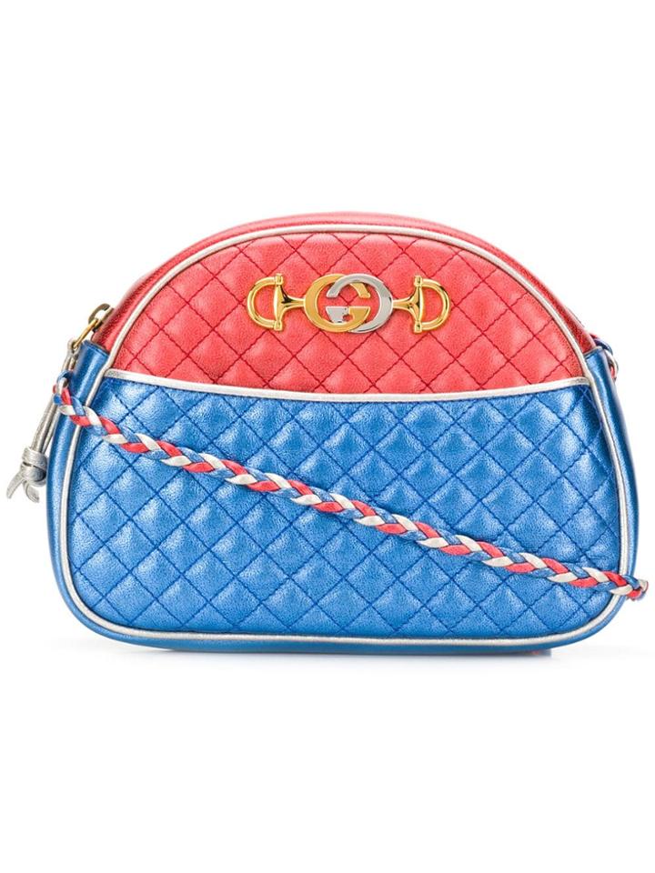Gucci Laminated Leather Cross-body Bag - Silver