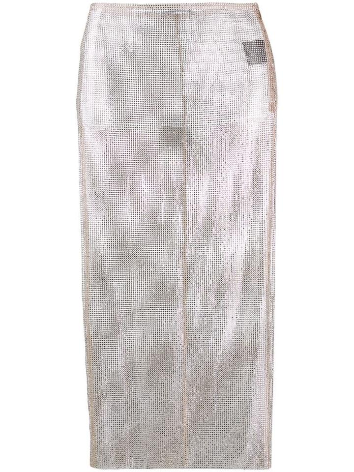 Alessandra Rich Crystal Embellished Skirt - Gold