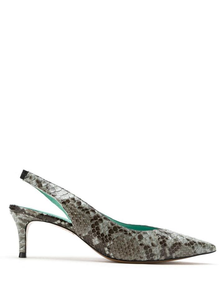 Blue Bird Shoes Python Slingback Pumps - Grey