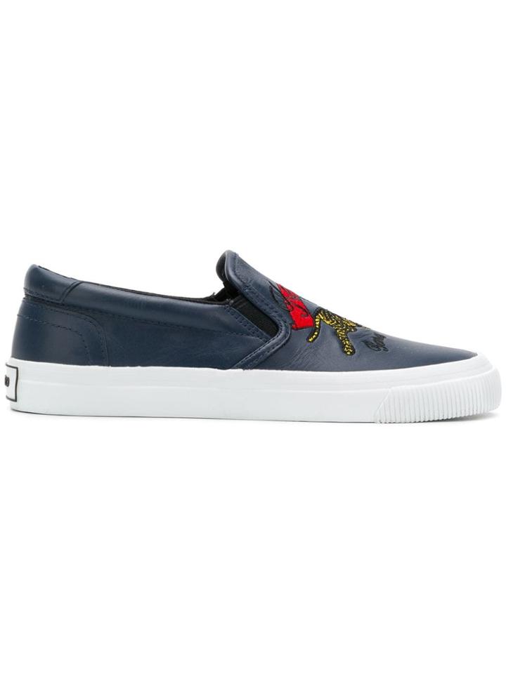 Kenzo Embroidered Tiger Sneakers - Blue