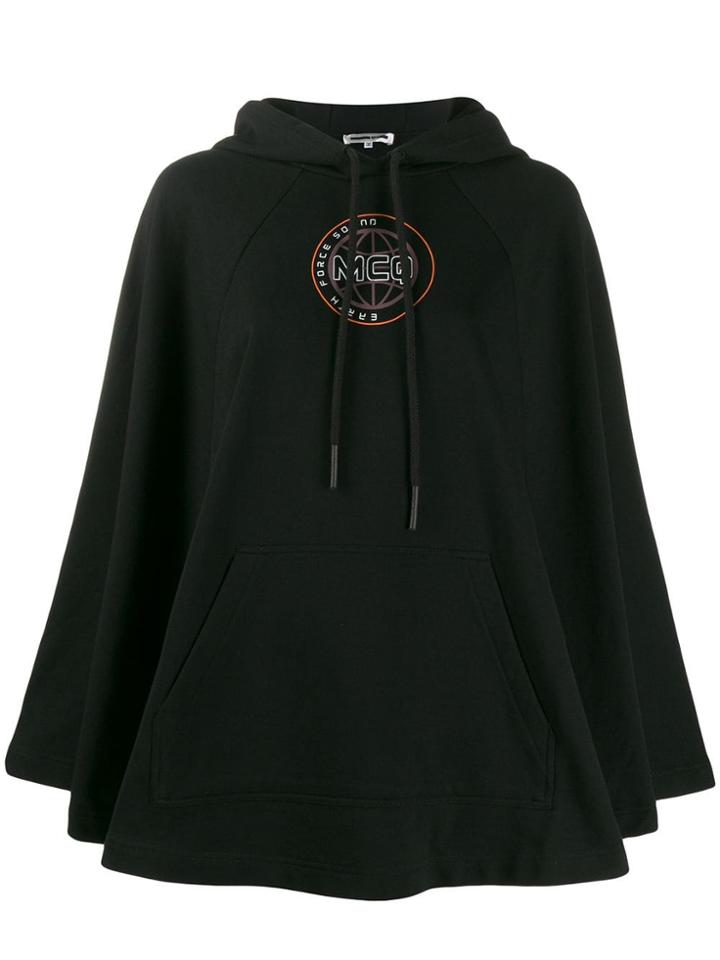 Mcq Alexander Mcqueen Logo Embroidered Hoodie - Black