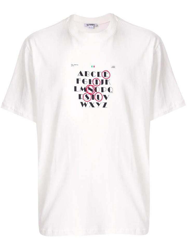 Sunnei Alphabet-print T-shirt - White