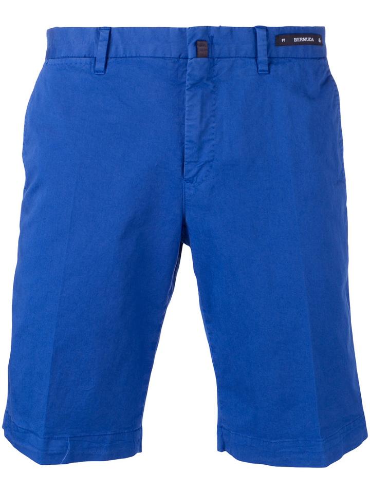 Pt01 Bermuda Shorts, Men's, Size: 56, Blue, Cotton/spandex/elastane