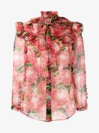Gucci Floral Printed Chiffon Blouse, Women's, Size: 40, Silk