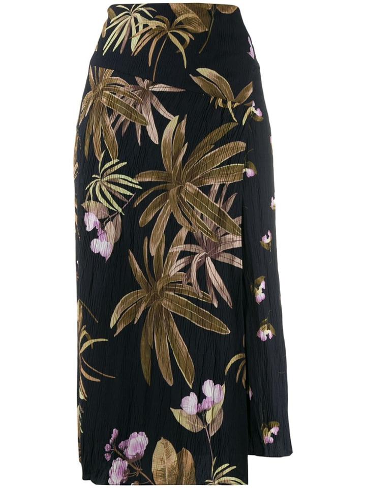 Vince Asymmetric Floral Print Skirt - Blue