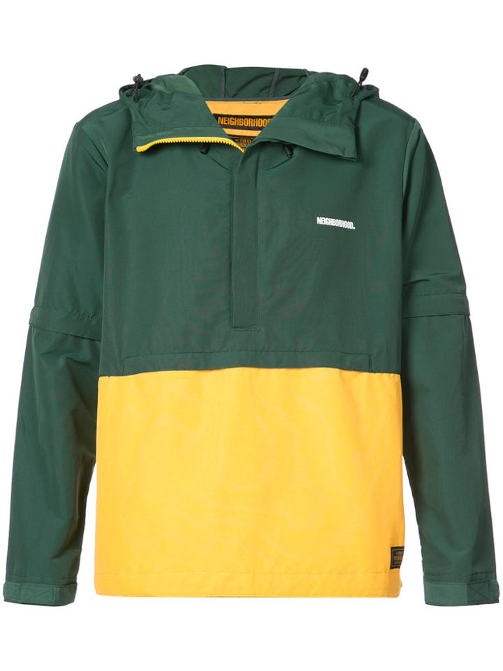 Neighborhood Colour Block Hooded Jacket - Green
