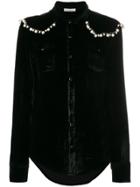 Laneus Pearl Detail Shirt - Black