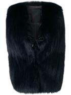 Liska Slim-fit Fur Gilet - Black