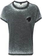 Just Cavalli Tiger Embroidery T-shirt, Men's, Size: Small, Grey, Cotton/polyester