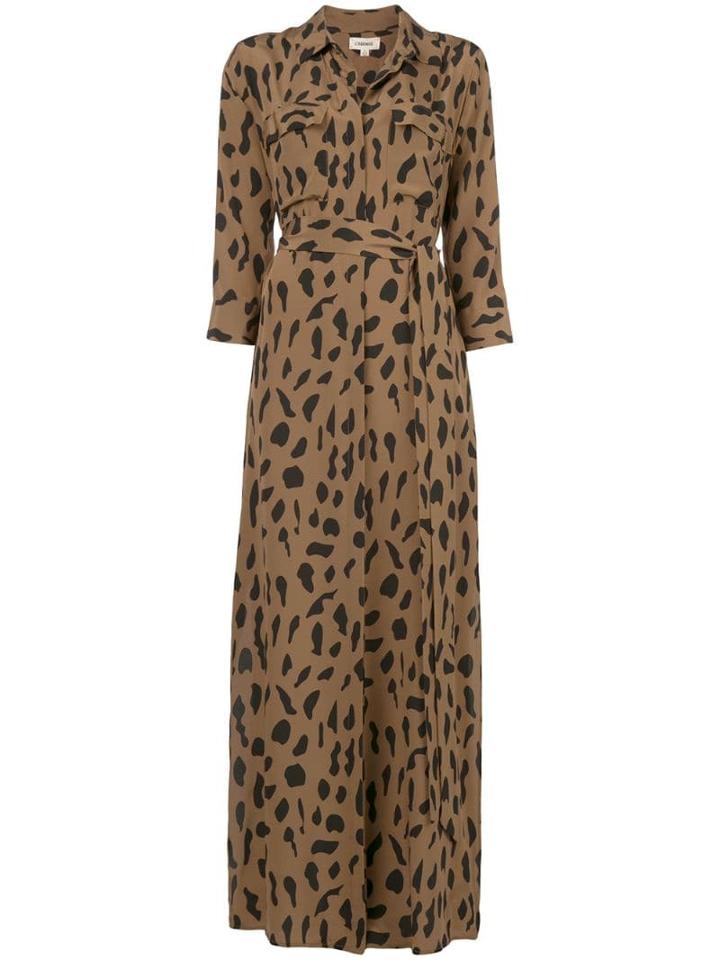L'agence Leopard Print Shirt Dress - Brown