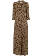 L'agence Leopard Print Shirt Dress - Brown