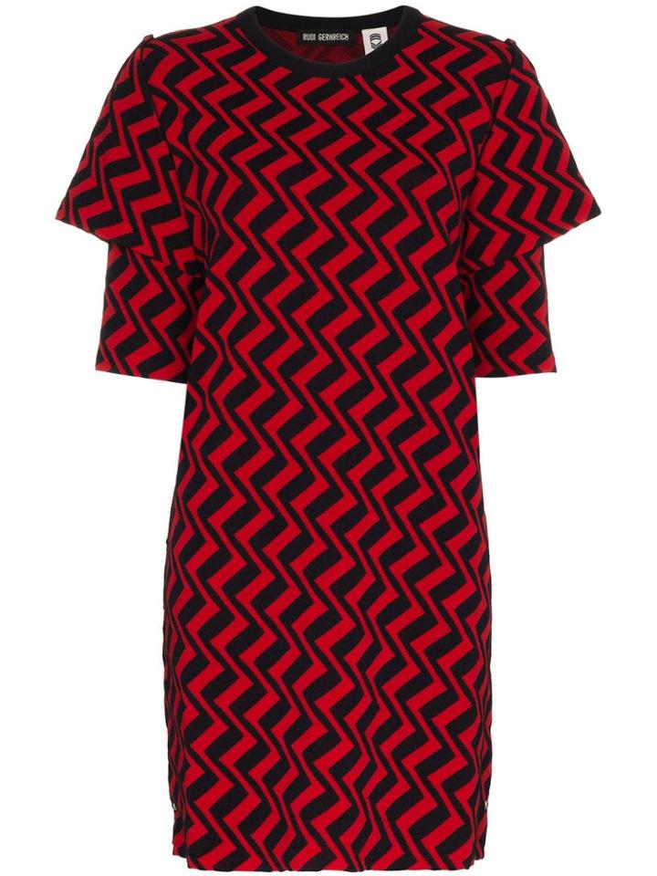 Rudi Gernreich Rudi Gern Drss Mid Cn Ss Zzag - Red