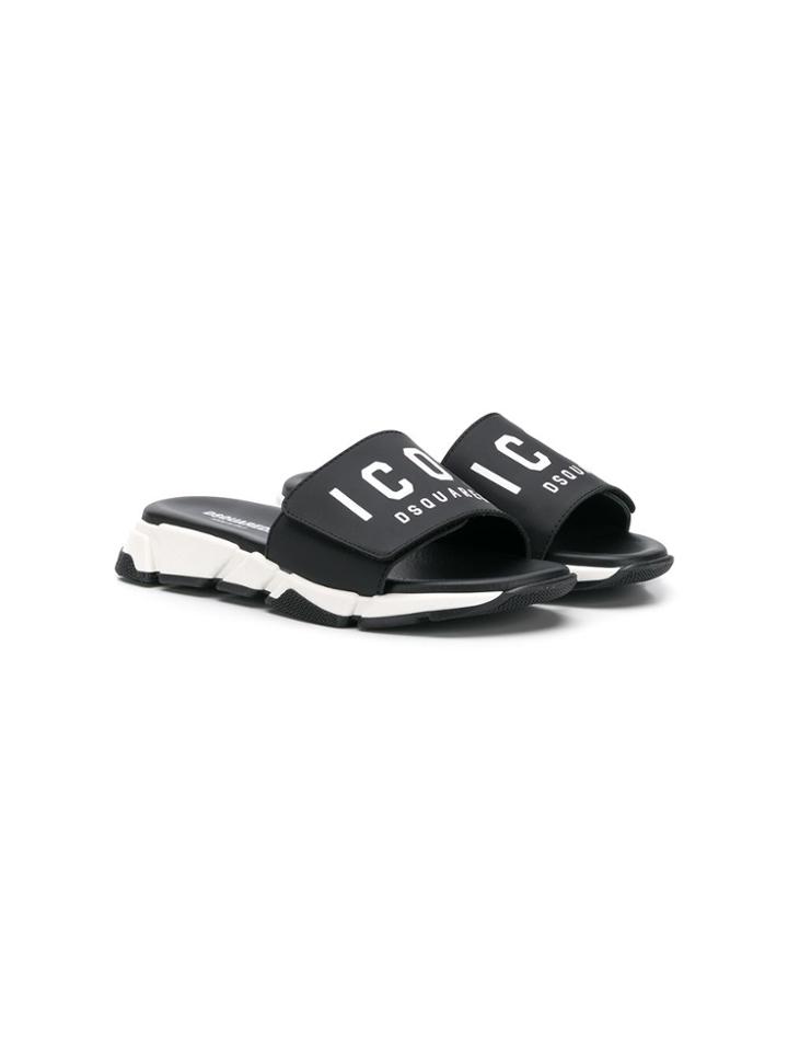 Dsquared2 Kids Teen Icon Slides - Black