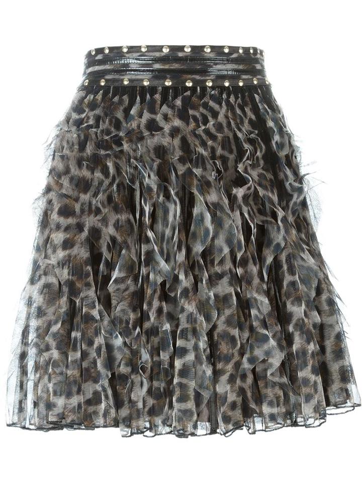 Just Cavalli Leopard Print Ruffled Skirt