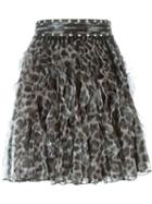 Just Cavalli Leopard Print Ruffled Skirt