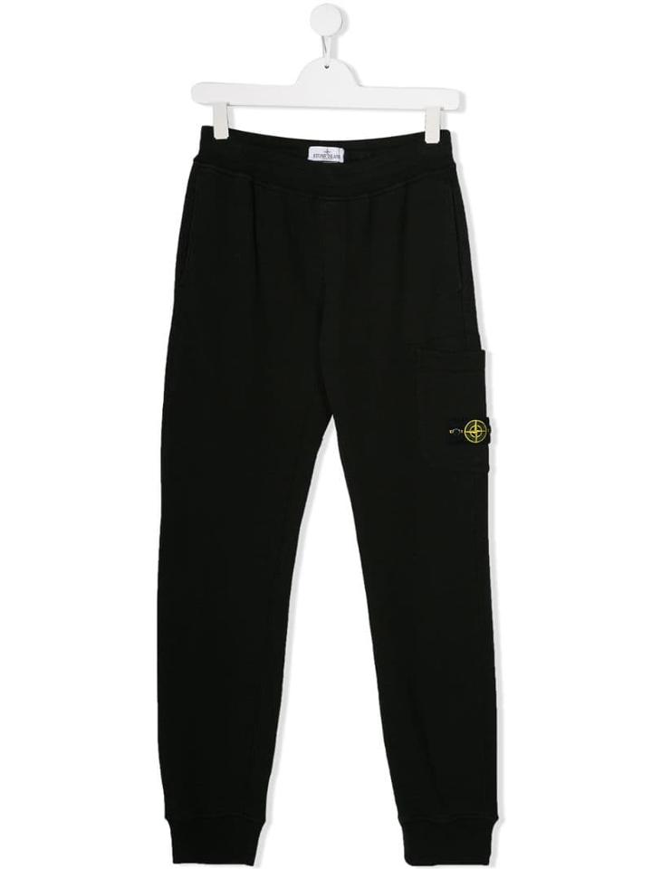 Stone Island Junior Teen Logo Track Trousers - Black