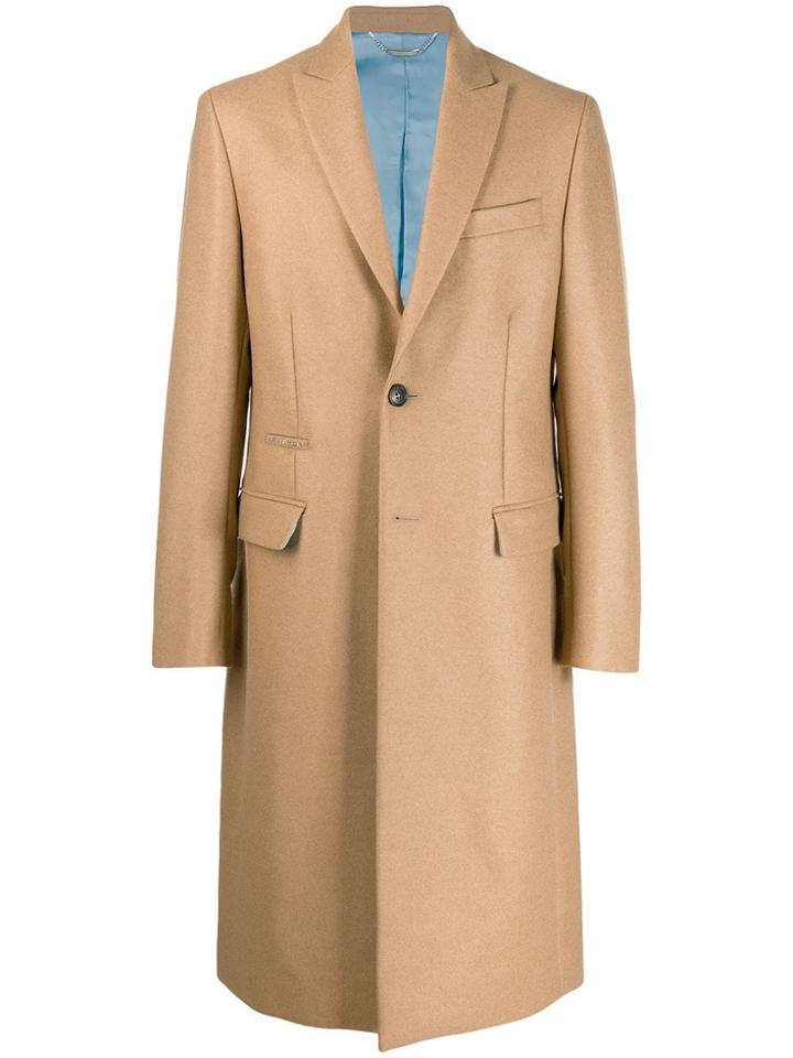 Philipp Plein Long Single-breasted Coat - Neutrals
