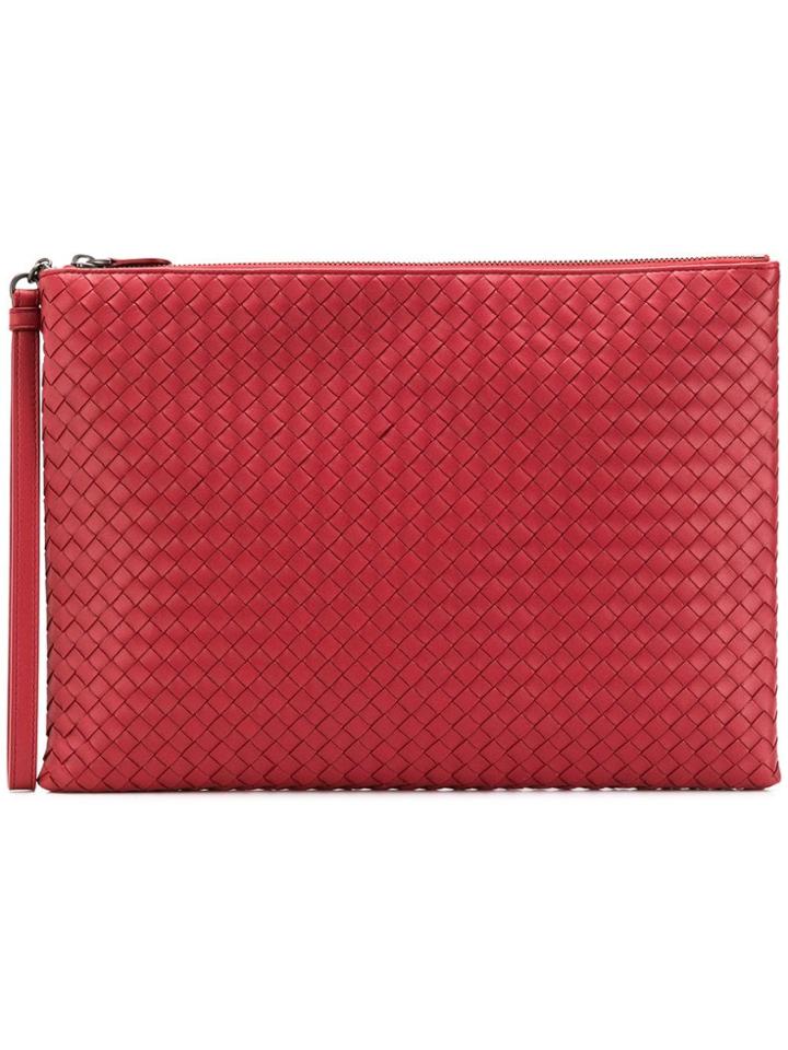 Bottega Veneta Baccara Woven Briefcase - Red