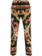 Dolce & Gabbana Floral Straight-leg Trousers - Black