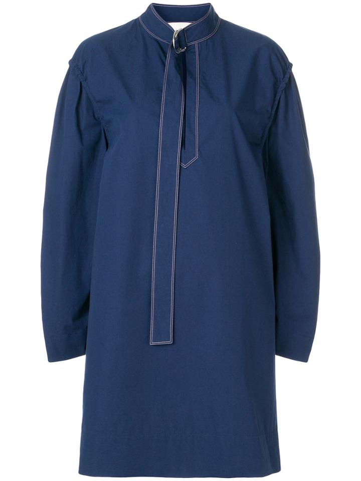 Cédric Charlier Belted Neck Short Dress - Blue