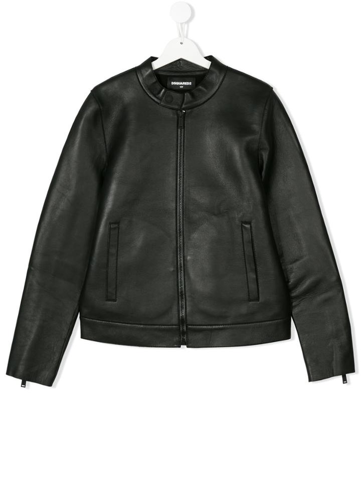 Dsquared2 Kids Teen Band Collar Jacket - Black