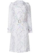 Max Mara Double-breasted Printed Trench Coat - White