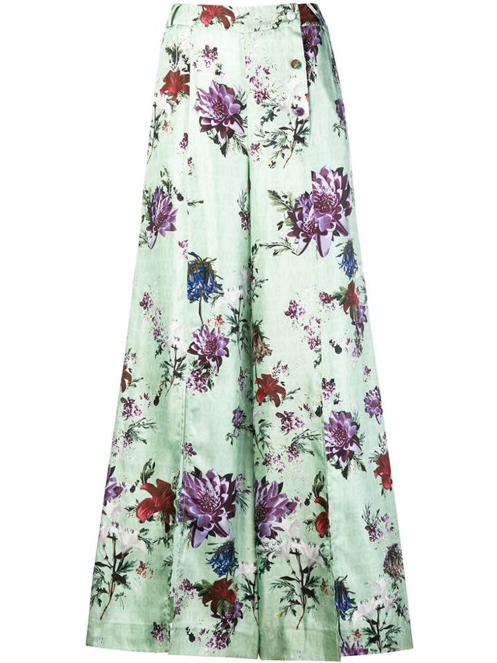 Each X Other Floral Palazzo Trousers - Green
