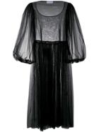 Molly Goddard Tulle Midi Dress - Black
