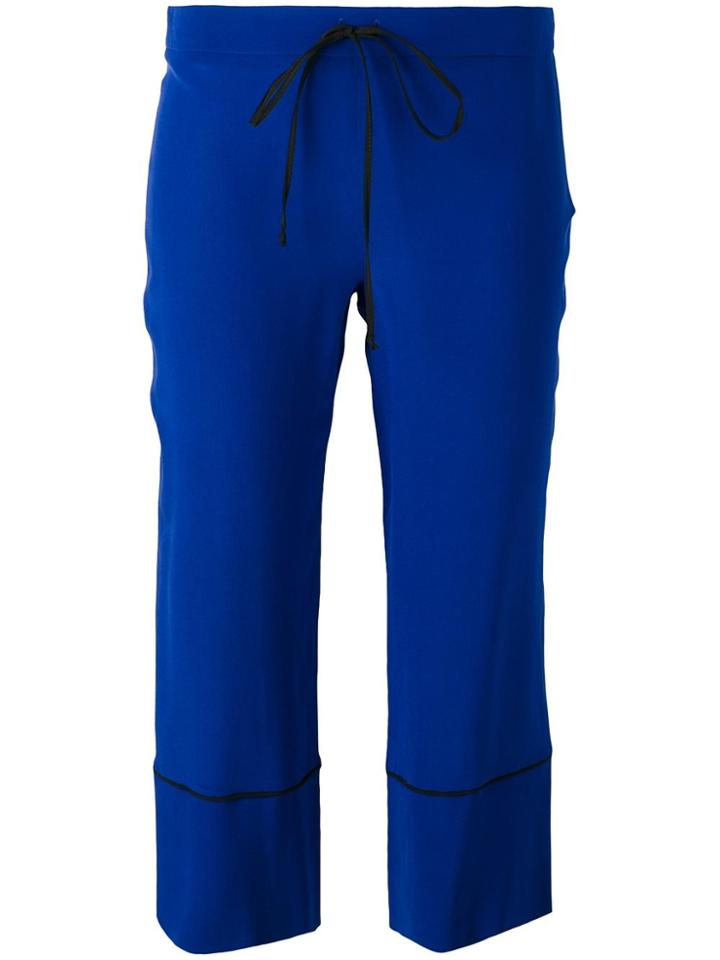 L'autre Chose Piped Trim Cropped Trousers - Blue
