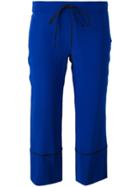 L'autre Chose Piped Trim Cropped Trousers - Blue
