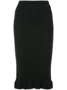Aula Ribbed Pencil Skirt - Black