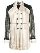 Ann Demeulemeester Contrast Sleeve Striped Blazer - Neutrals