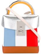The Volon Colour Block Mini Tote, Women's, Grey, Lamb Skin/goat Skin/leather