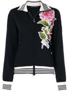Dolce & Gabbana Flower Zipped Jacket - Black