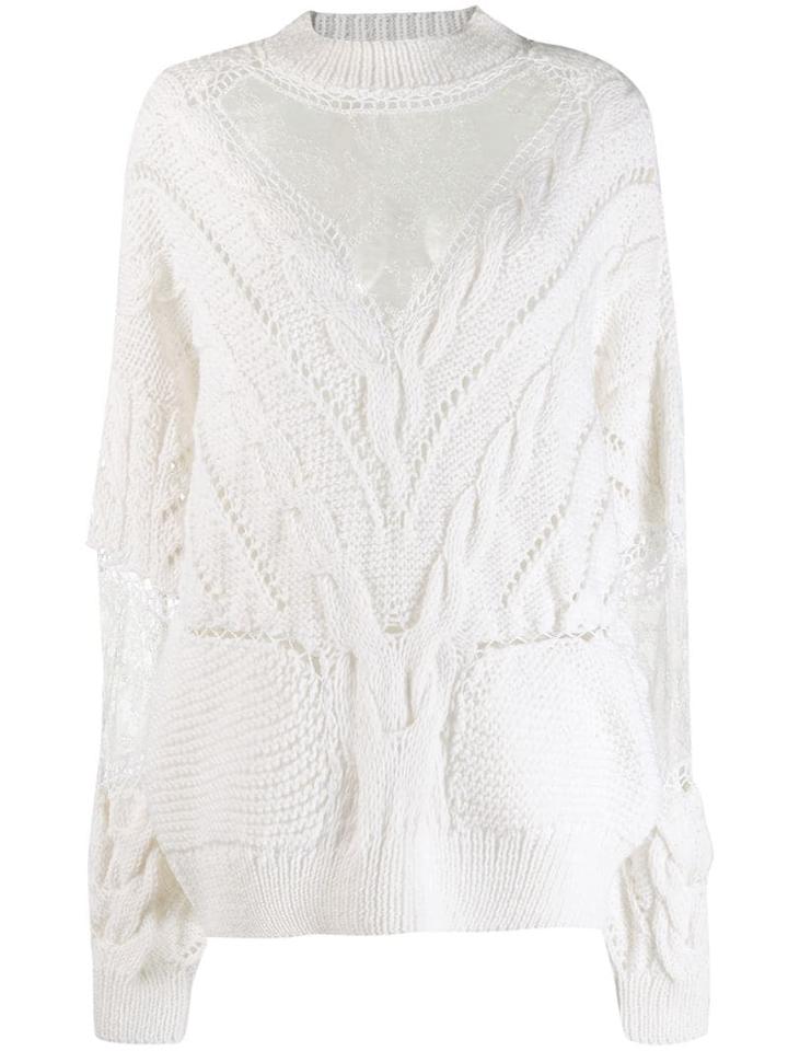 Almaz Lace Chest Panel Jumper - White