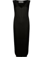 Emannuelle Junqueira V-neck Midi Gown, Women's, Size: 42, Black, Viscose/modal