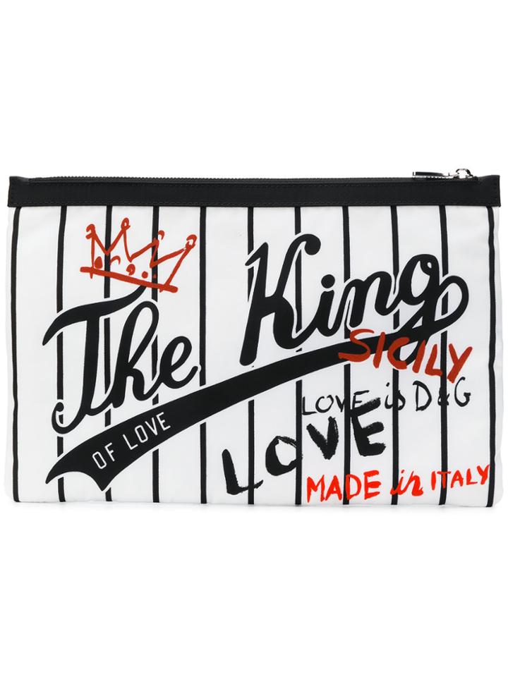 Dolce & Gabbana The King Clutch Bag - White
