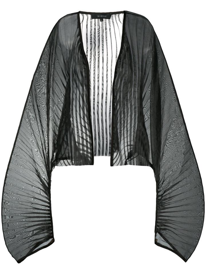 Sid Neigum Structured Sheer Pleated Blouse - Black