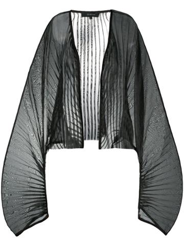 Sid Neigum Structured Sheer Pleated Blouse - Black