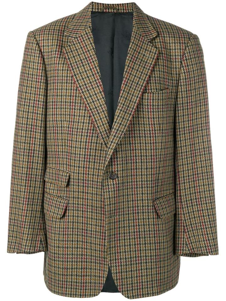Burberry Vintage 1980's Houndstooth Blazer - Green