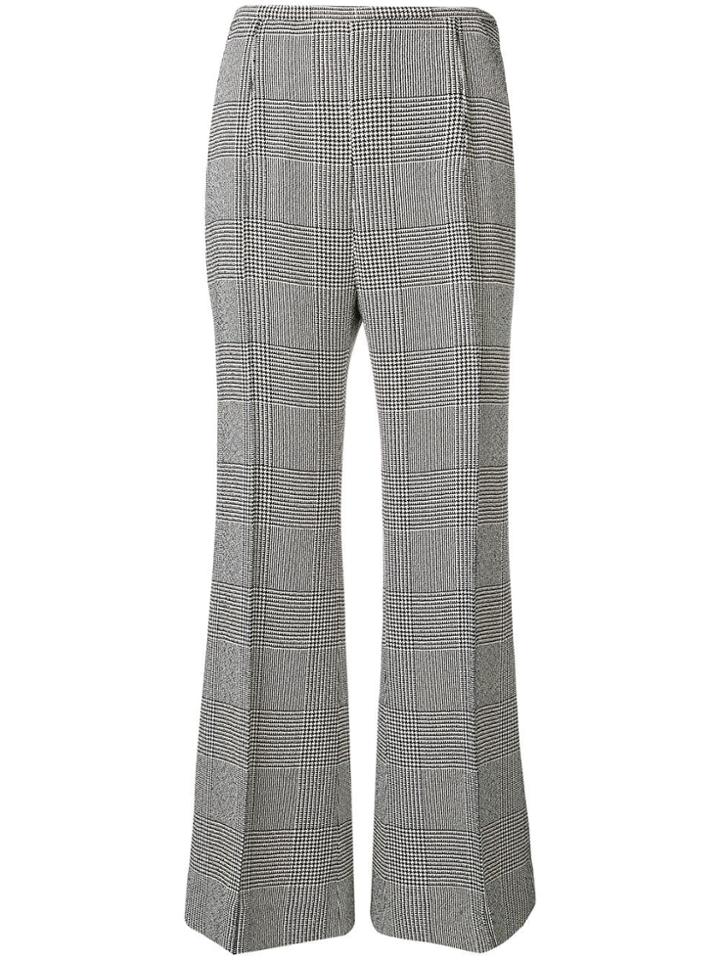 Khaite Checked Flared Trousers - Black