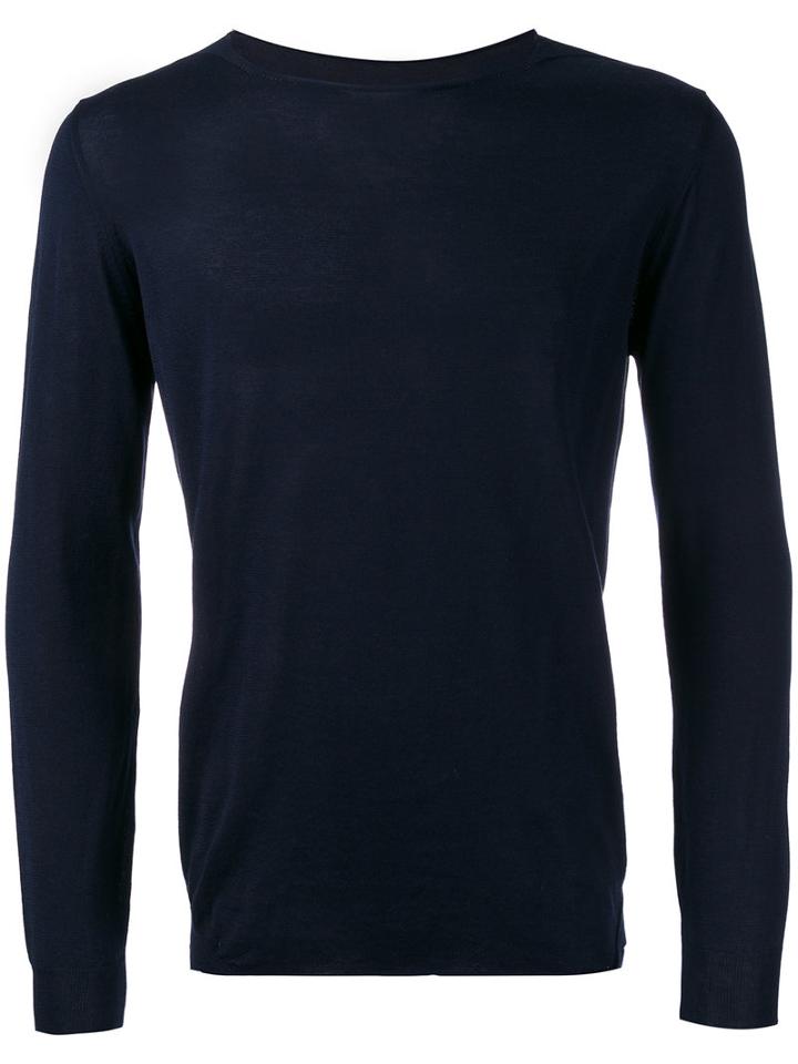 Roberto Collina - Fine Knit Jumper - Men - Cotton - 48, Blue, Cotton
