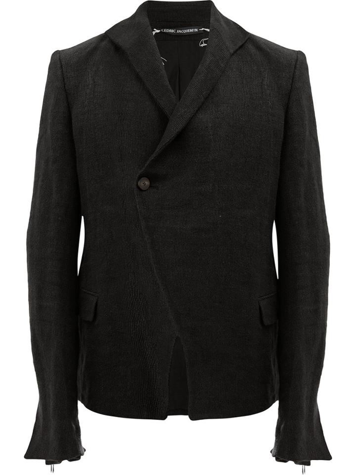 Cedric Jacquemyn Off-centre Button Blazer - Black