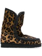 Mou Leopard Print Boots - Black