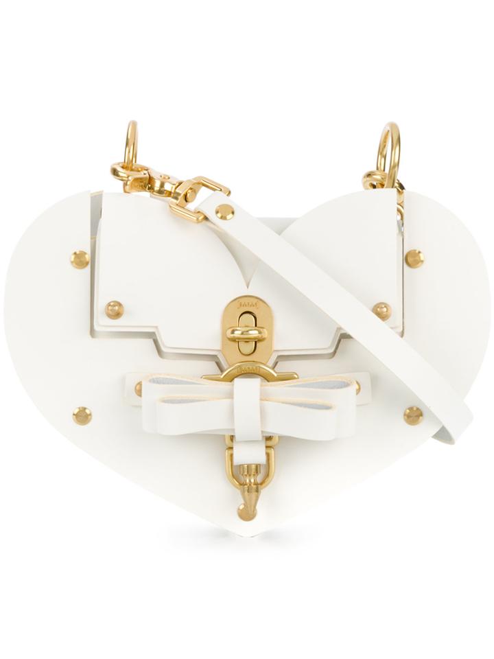 Niels Peeraer Heart Turn-lock Handbag - White