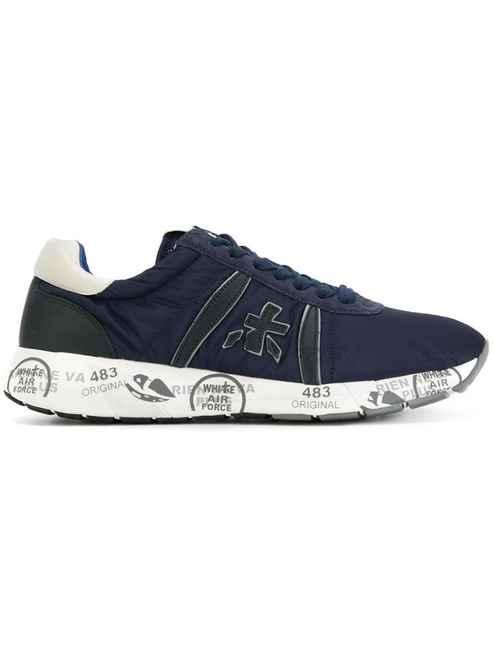White Premiata Matte Sneakers - Blue