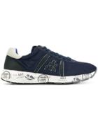 White Premiata Matte Sneakers - Blue