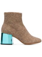 Mm6 Maison Margiela Contrast-heel Ankle Boots - Nude & Neutrals