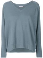 Hemisphere V-neck Jumper - Blue
