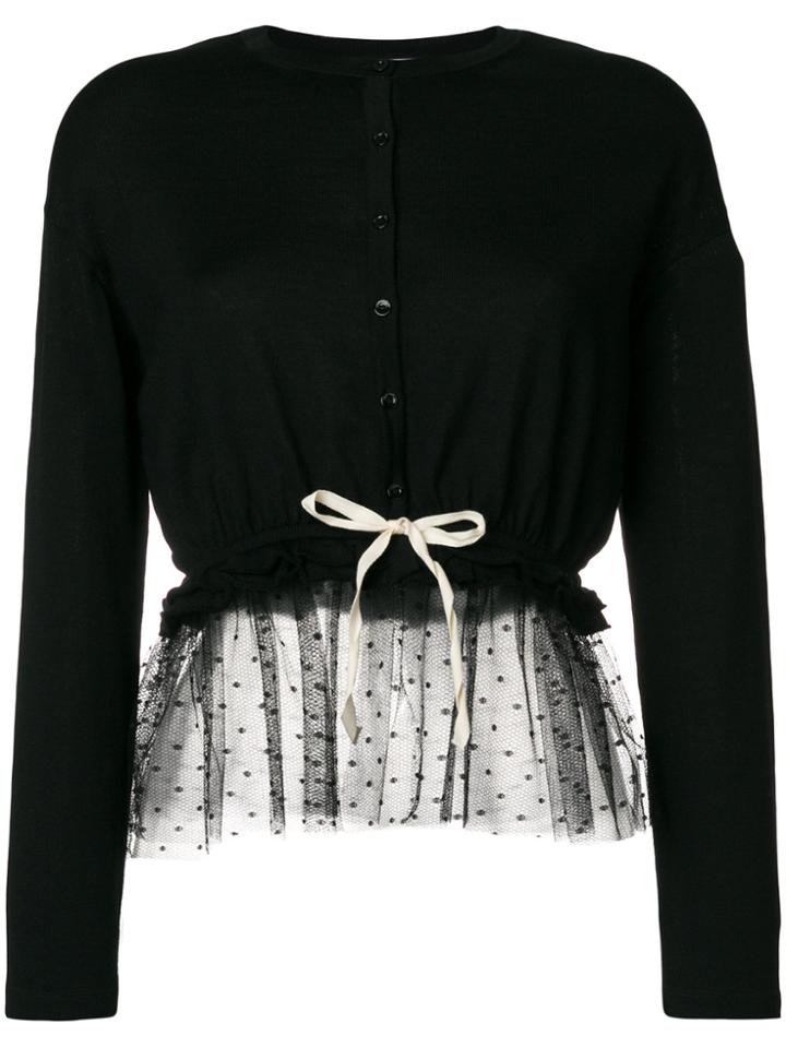 Red Valentino Sheer Polka Dot Cardigan - Black